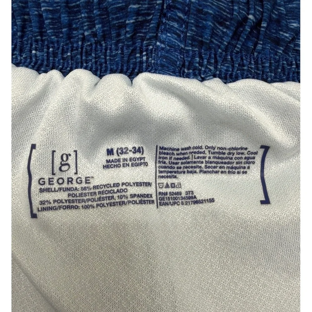 George Mens Blue Colorblock Board Shorts Swim Trunks Size M32-34 Navy Light Blue